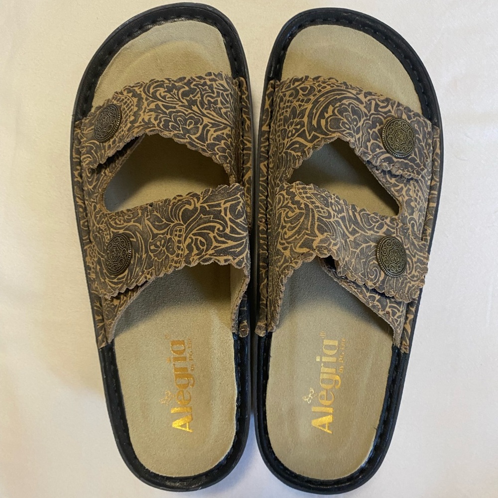 Algeria Leather Adjustable Slide Sandal - Sandra Freedom Rock Size 9